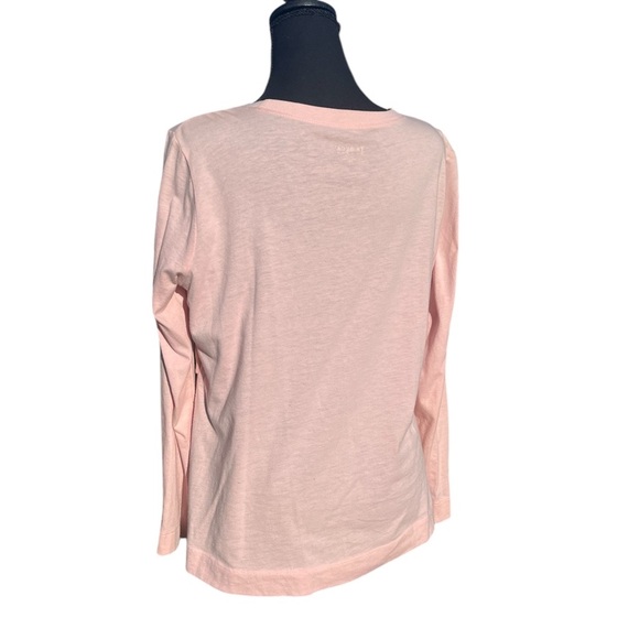 Women’s salmon color long sleeve ruffle shirt by Tribeca Size L - Picture 2 of 4